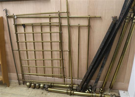 A Victorian tubular brass head and foot bedstead, W.153cm